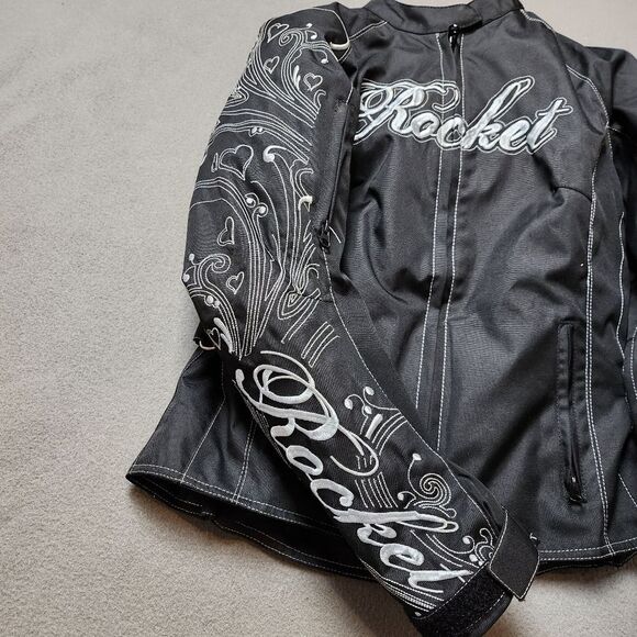 Joe Rocket Motorcycle Jacket Womens S Black Armored Padded Lined Embroidered - Picture 6 of 14